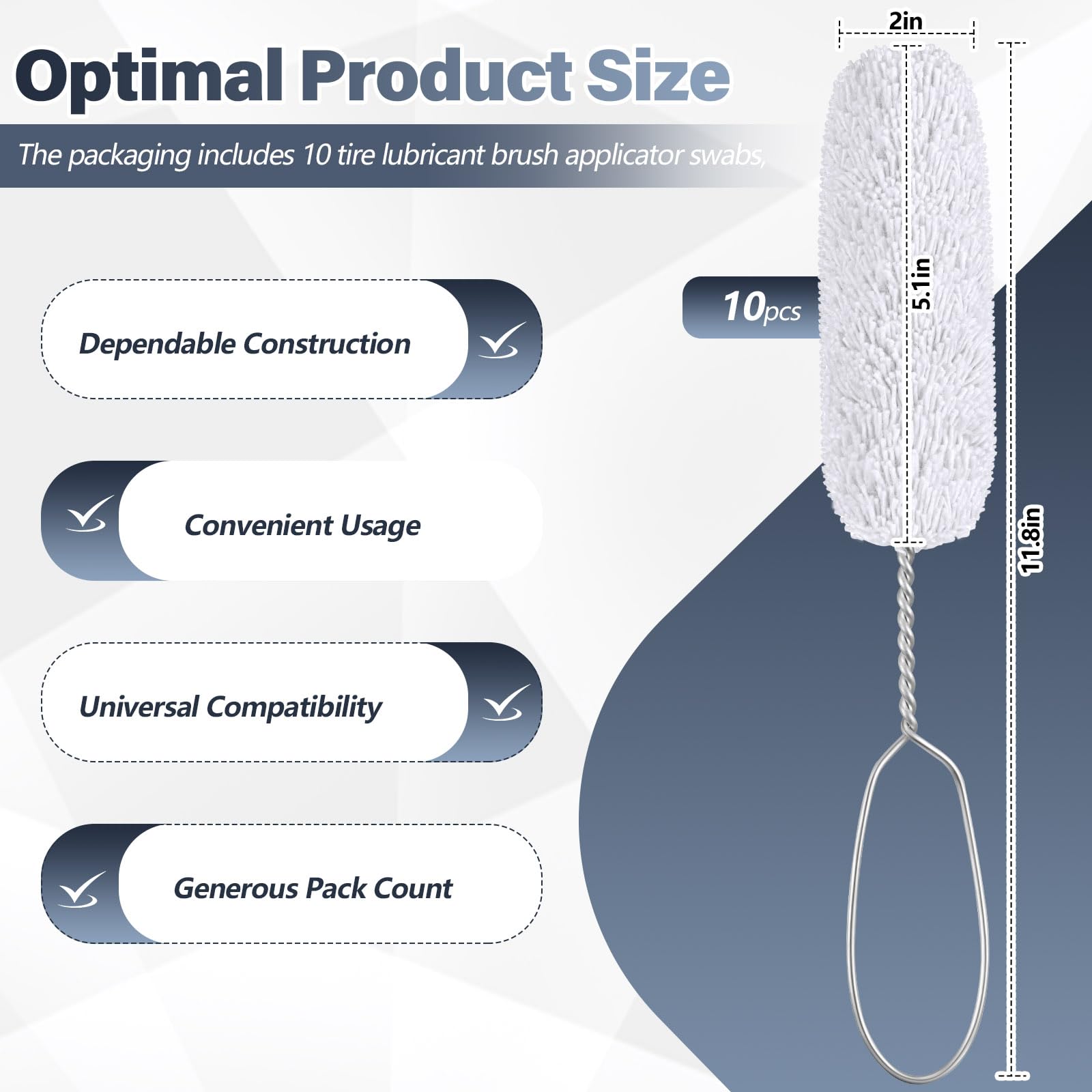 Teenyyou tire lube brush applicator swab with 11.8-inch long handle for reach and precision.