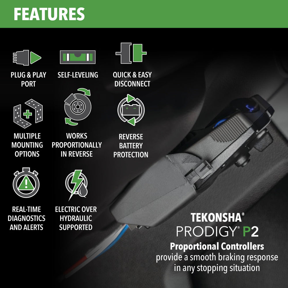 Tekonsha Prodigy P2 self-leveling design maintains correct orientation