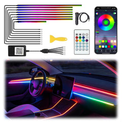 TEKSHINNY acrylic interior LED lights kit with dreamcolor for vibrant car ambience.