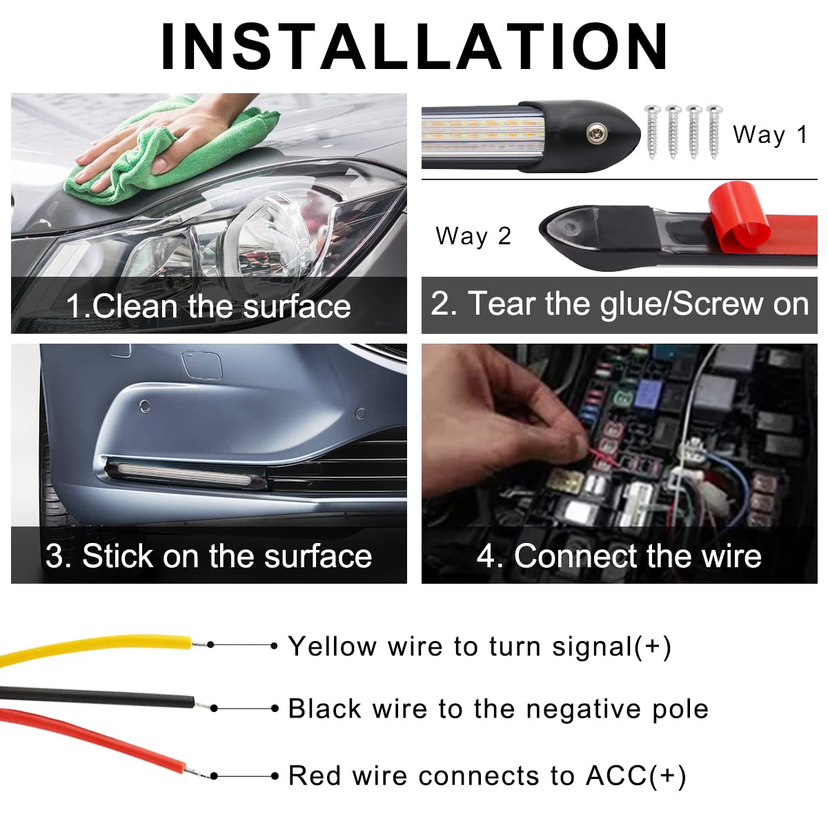 TEKSHINNY LED strip with strong 3M adhesive backing for easy mounting.
