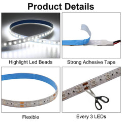 Tekshinny LED strip with 3M backing ready for flexible, cuttable mounting