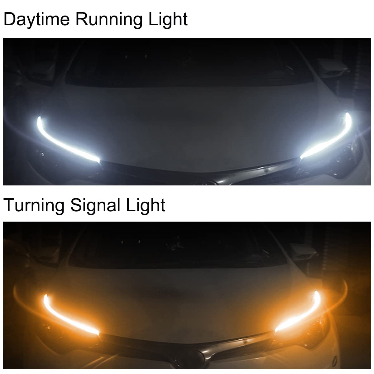TEKSHINNY turn-signal function shows yellow signaling when turning.