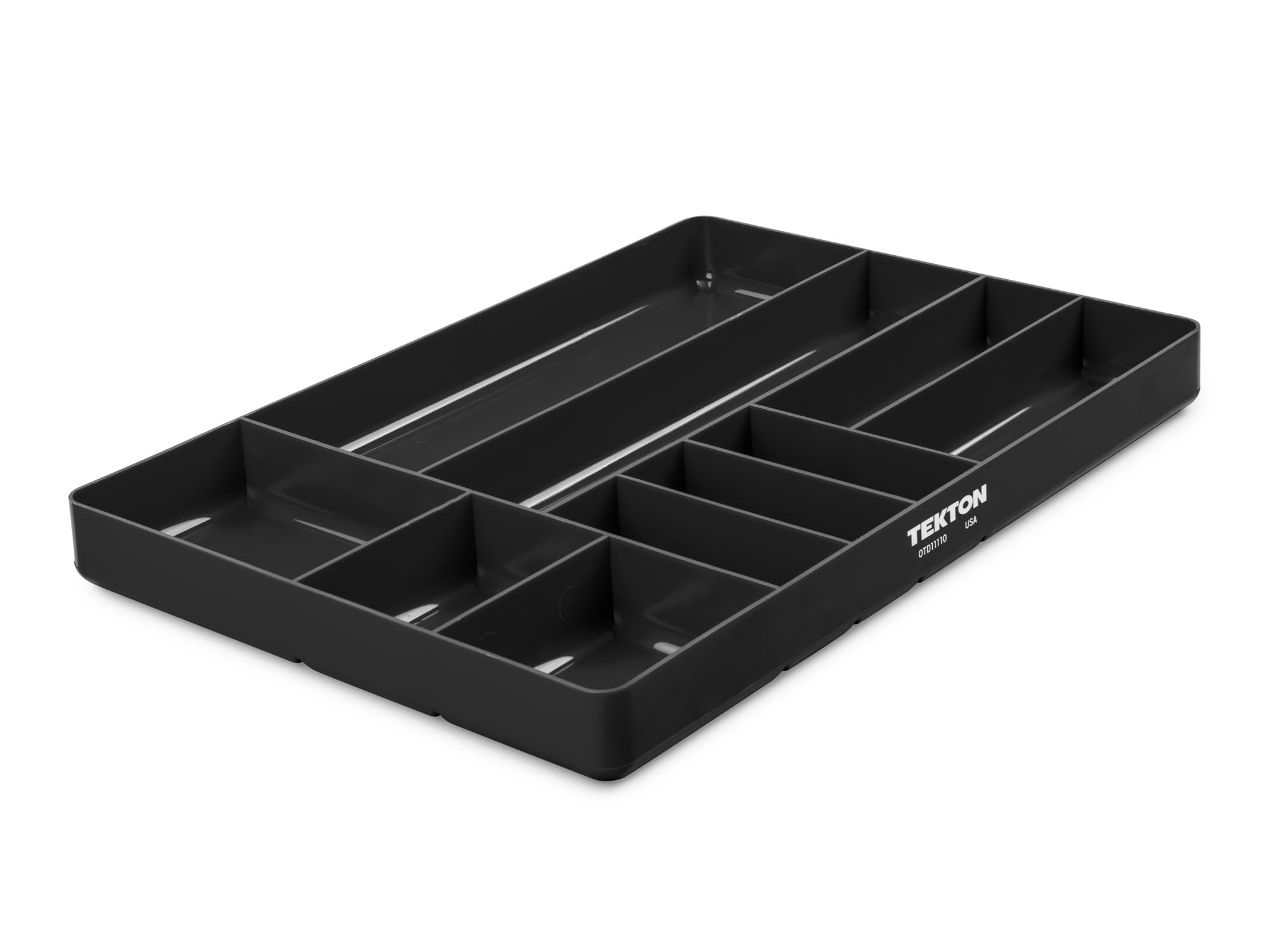 TEKTON 10-compartment organizer tray in black for versatile storage.