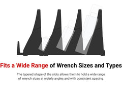 TEKTON wrench organizers grip drawer liners to prevent slips.