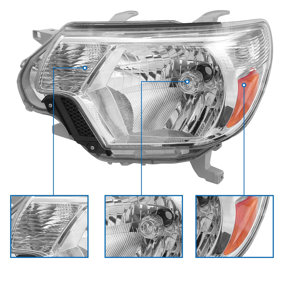 Telpo Tacoma 2012-2015 headlight lens with anti-yellowing technology for lasting clarity