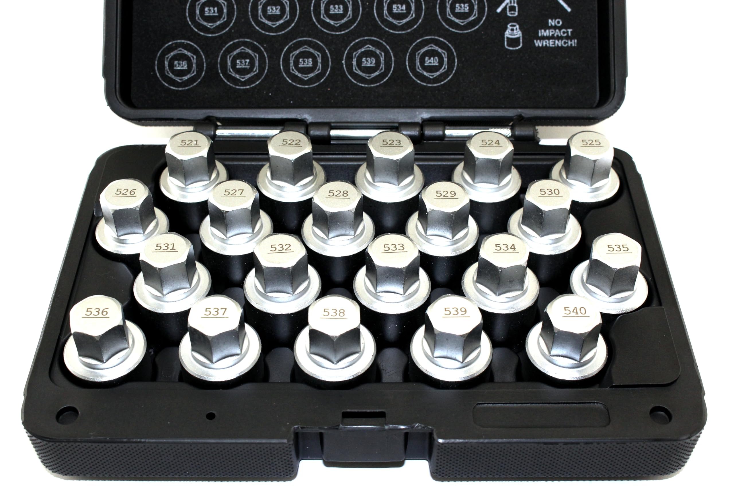 TEMO 20-piece wheel lock lug nut kit in durable case, ideal for quick roadside wheel changes.