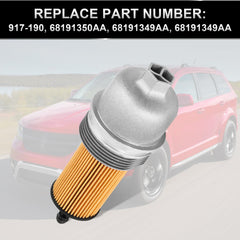 TEMSONE aluminum oil filter housing cap for Dodge Challenger, quick fit and improved durability.