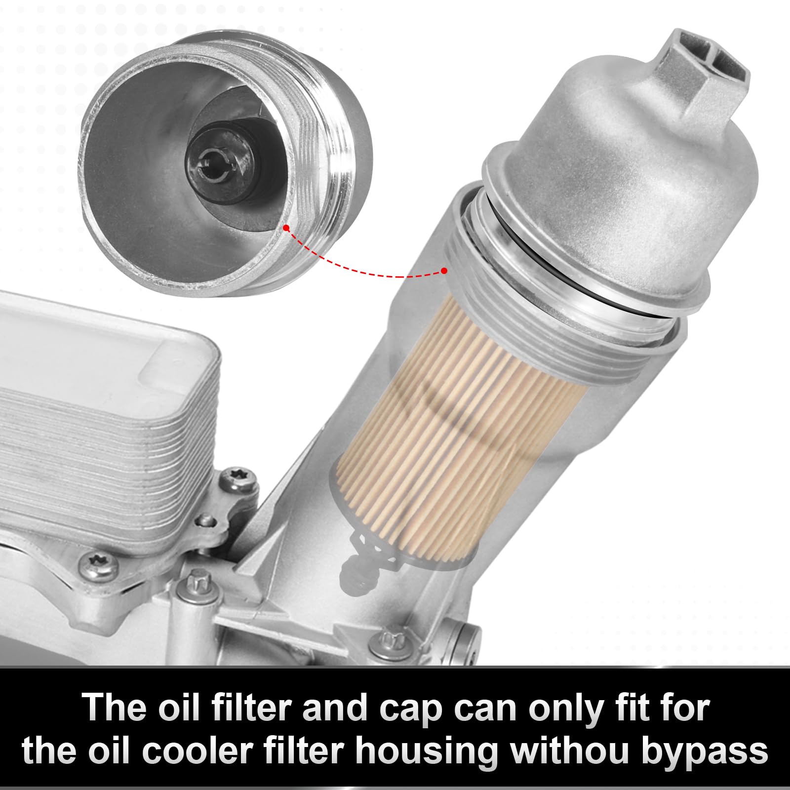 TEMSONE aluminum oil filter housing cap compatible with OE 68191349AA for seamless fit.