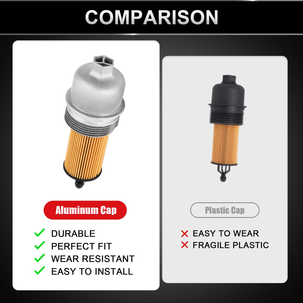 TEMSONE aluminum oil filter housing cap for ProMaster, durable upgrade for frequent service.