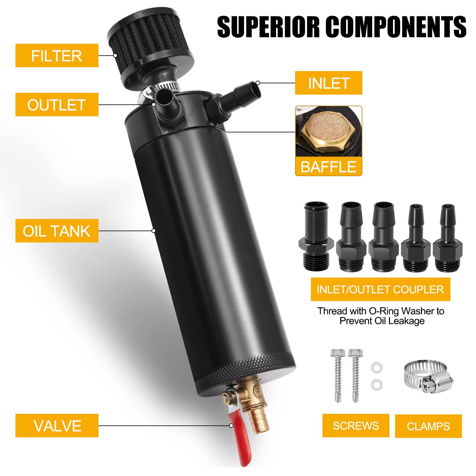 TEMSONE oil catch can side view highlighting compact footprint.