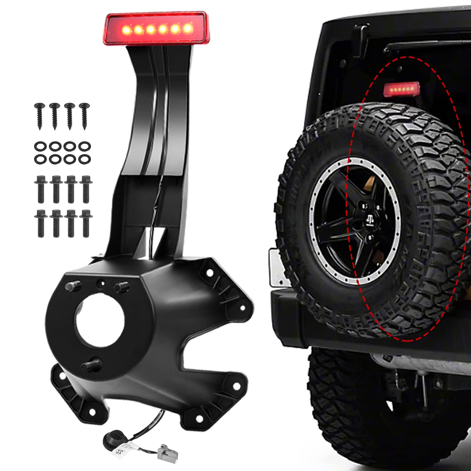 TEMSONE spare-tire holder bracket provides sturdy mounting for Jeep Wrangler JK
