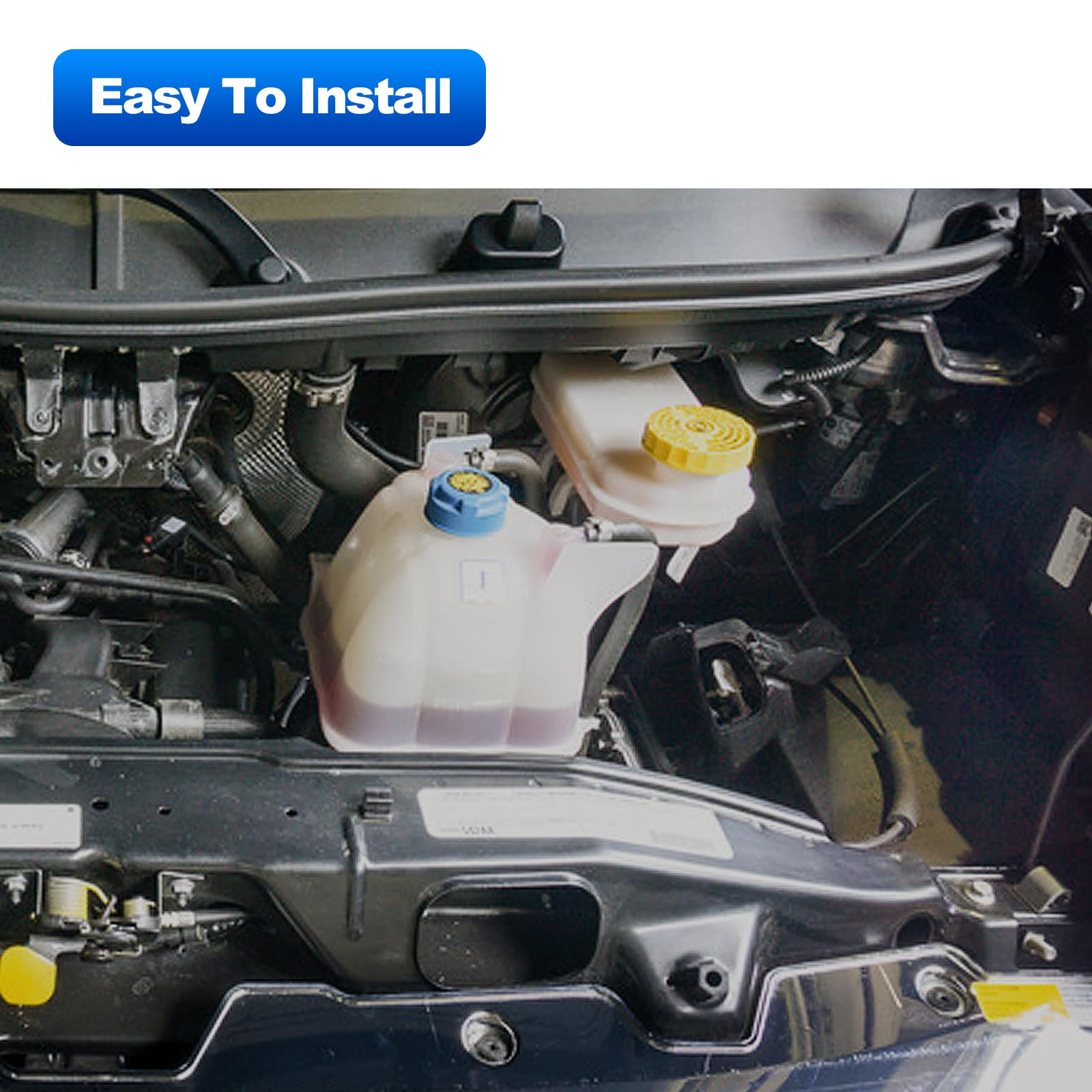 TEMSONE 603-832 reservoir in use during ProMaster service under hood.