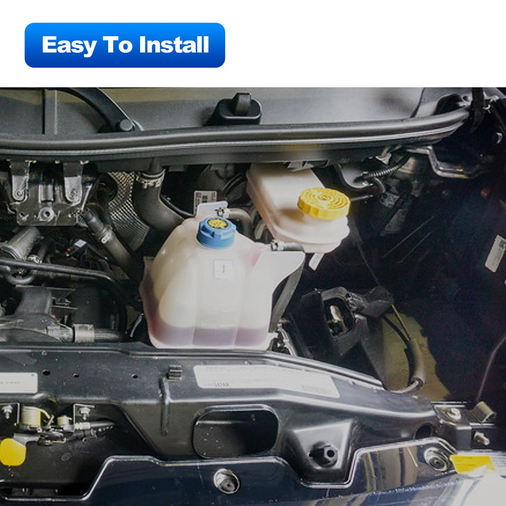 TEMSONE 603-832 reservoir in use during ProMaster service under hood.