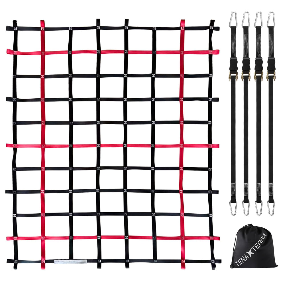 TENAXTERRA cargo net in a truck bed securing cargo during transport