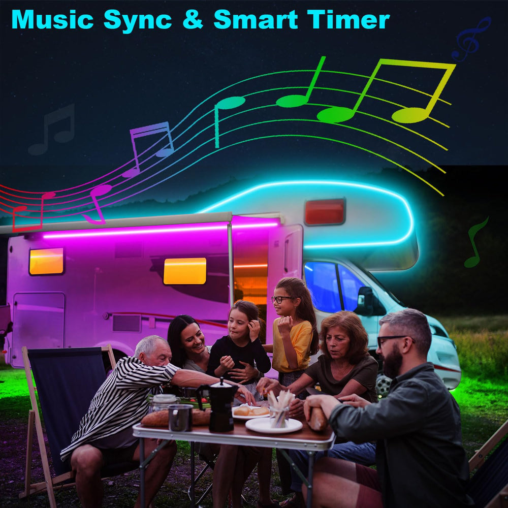 TENDIST app-controlled RV lights provide easy color and brightness adjustments