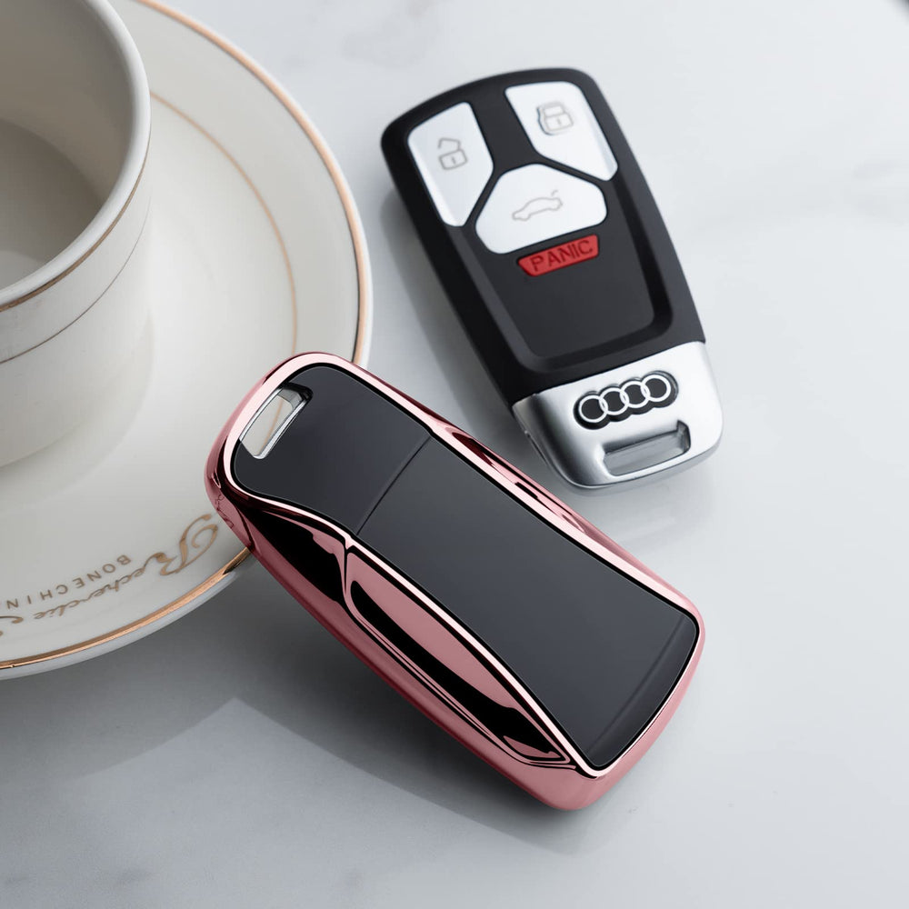 Tengare pink Audi key fob cover, dust protection, keeps key clean in daily use.