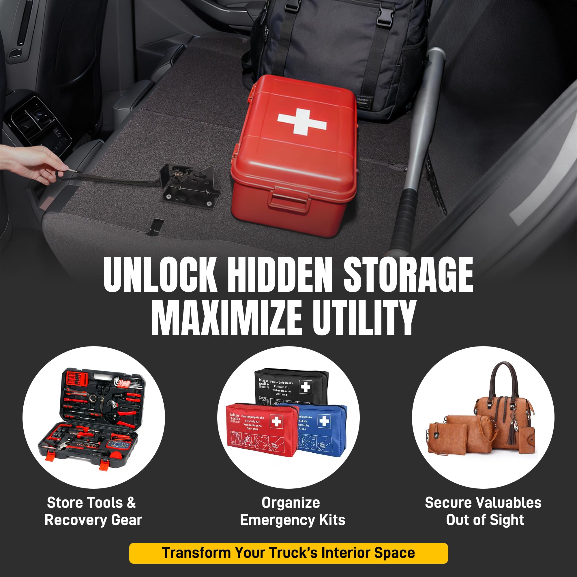 TENGBASE interior upgrade unlocks rear-seat storage space for gear.