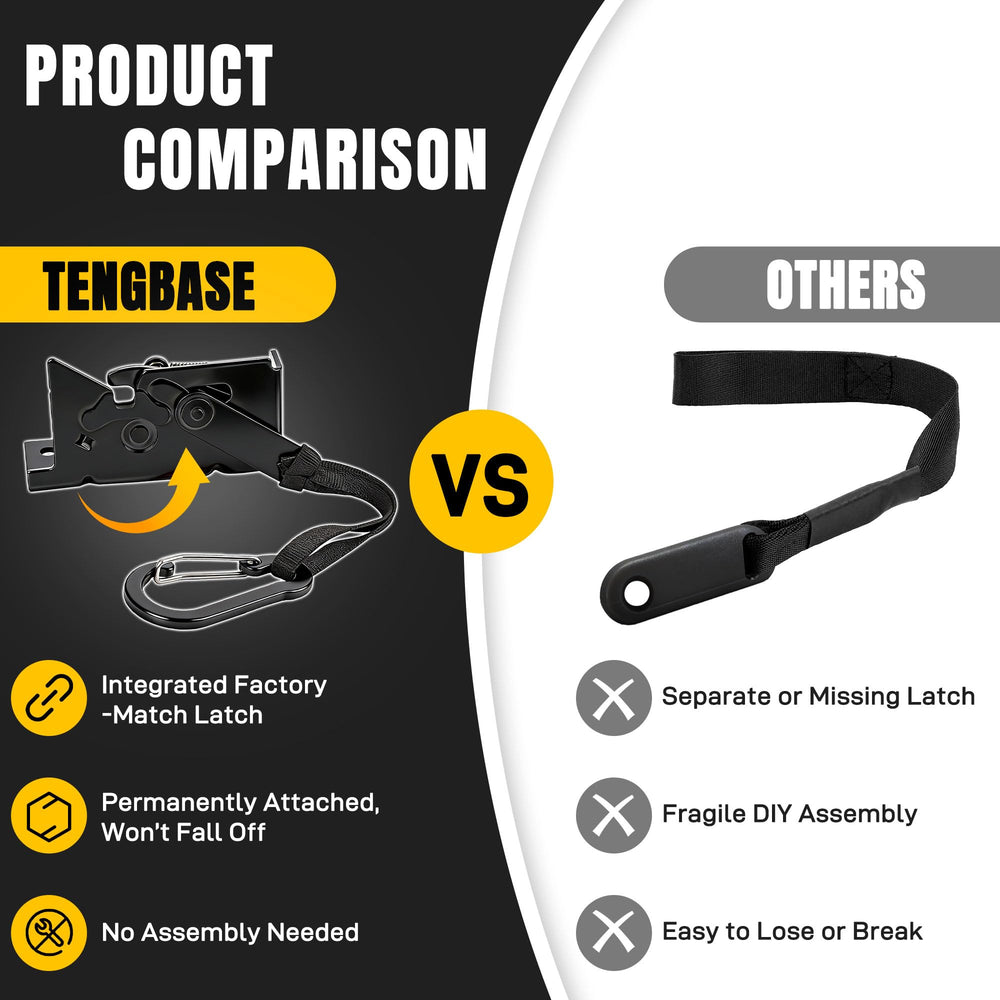 TENGBASE black zinc coating guards against corrosion in interior components.