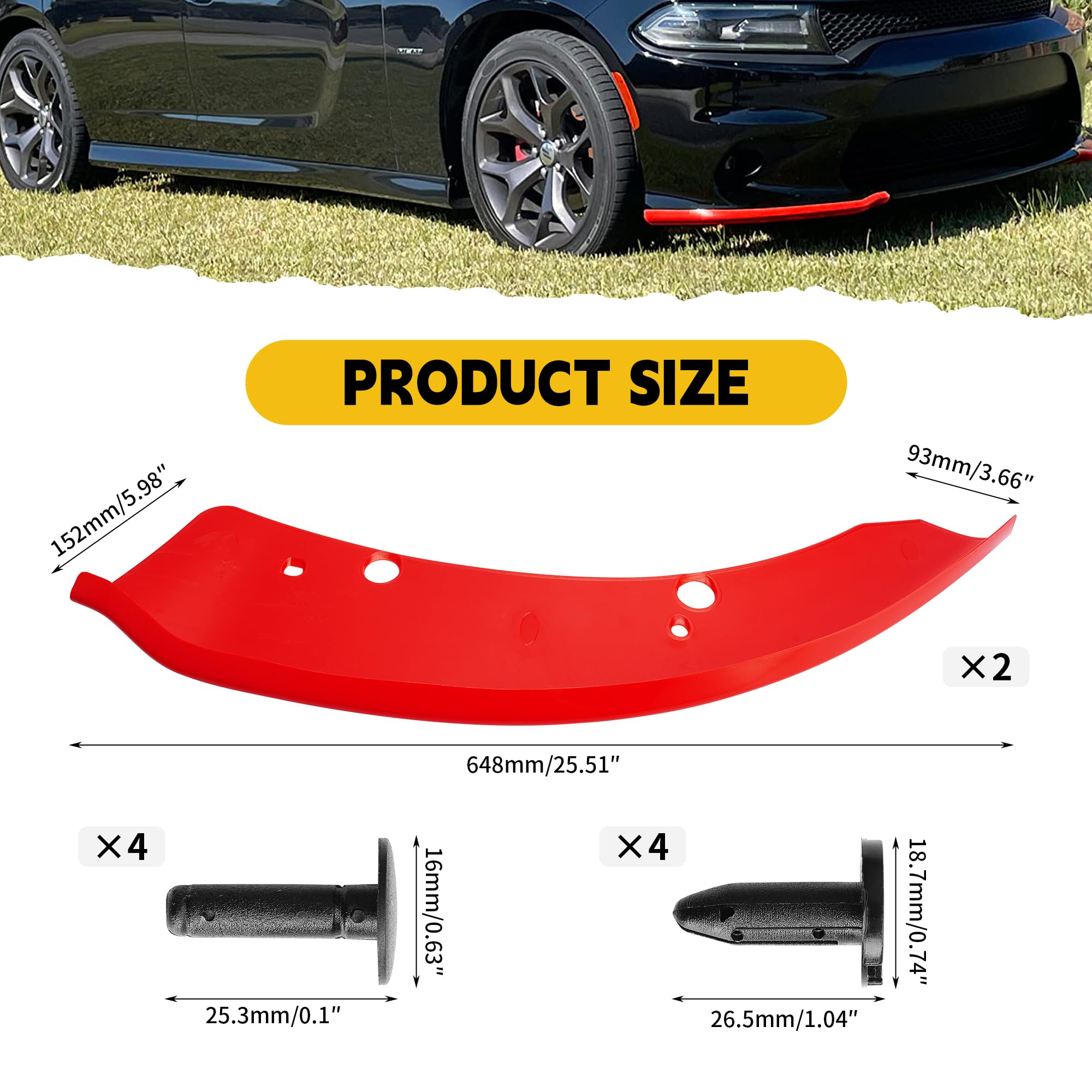 TENGBASE front end protector red shields the bumper during daily driving.