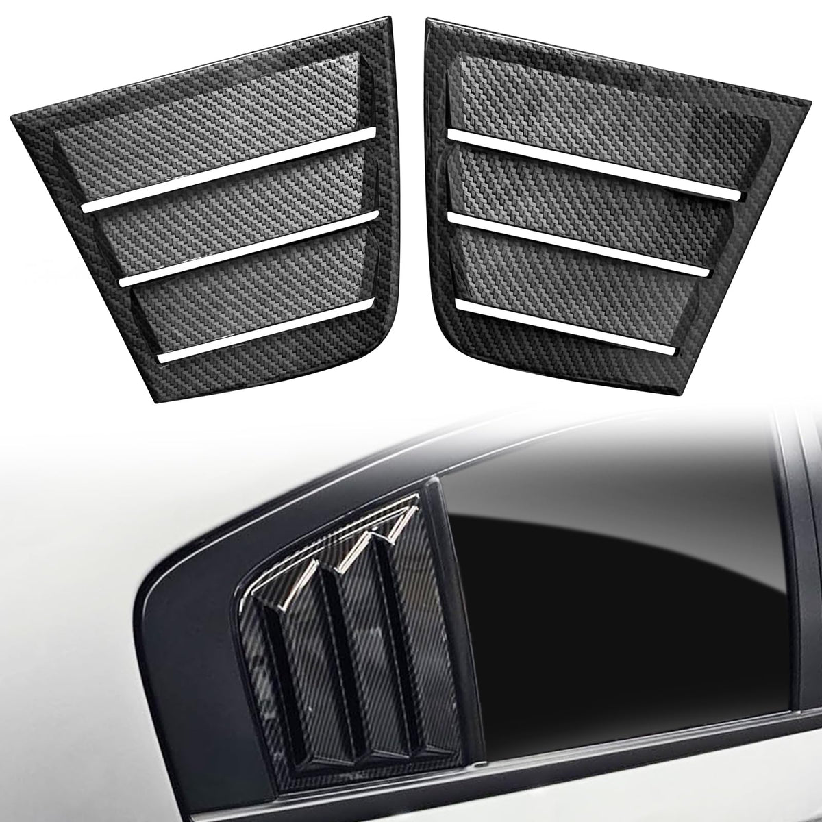 TENGBASE Dodge Charger side window shades with carbon fiber look enhance exterior style