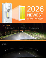Tequison 9005 HB3 cool white beam illuminates roads with crisp visibility.
