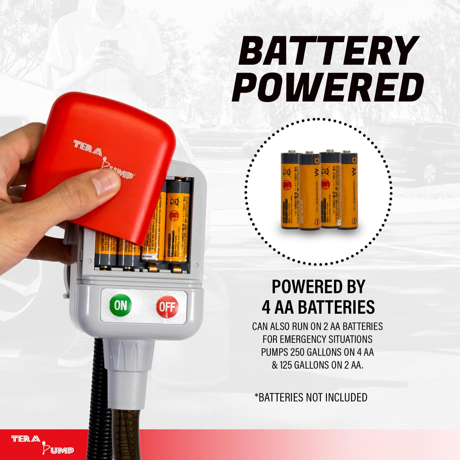 TERA PUMP 2nd Gen auto-stop sensor prevents overfill.