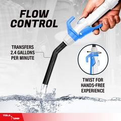 TERA PUMP 39-inch flexible intake hose fits various drums.