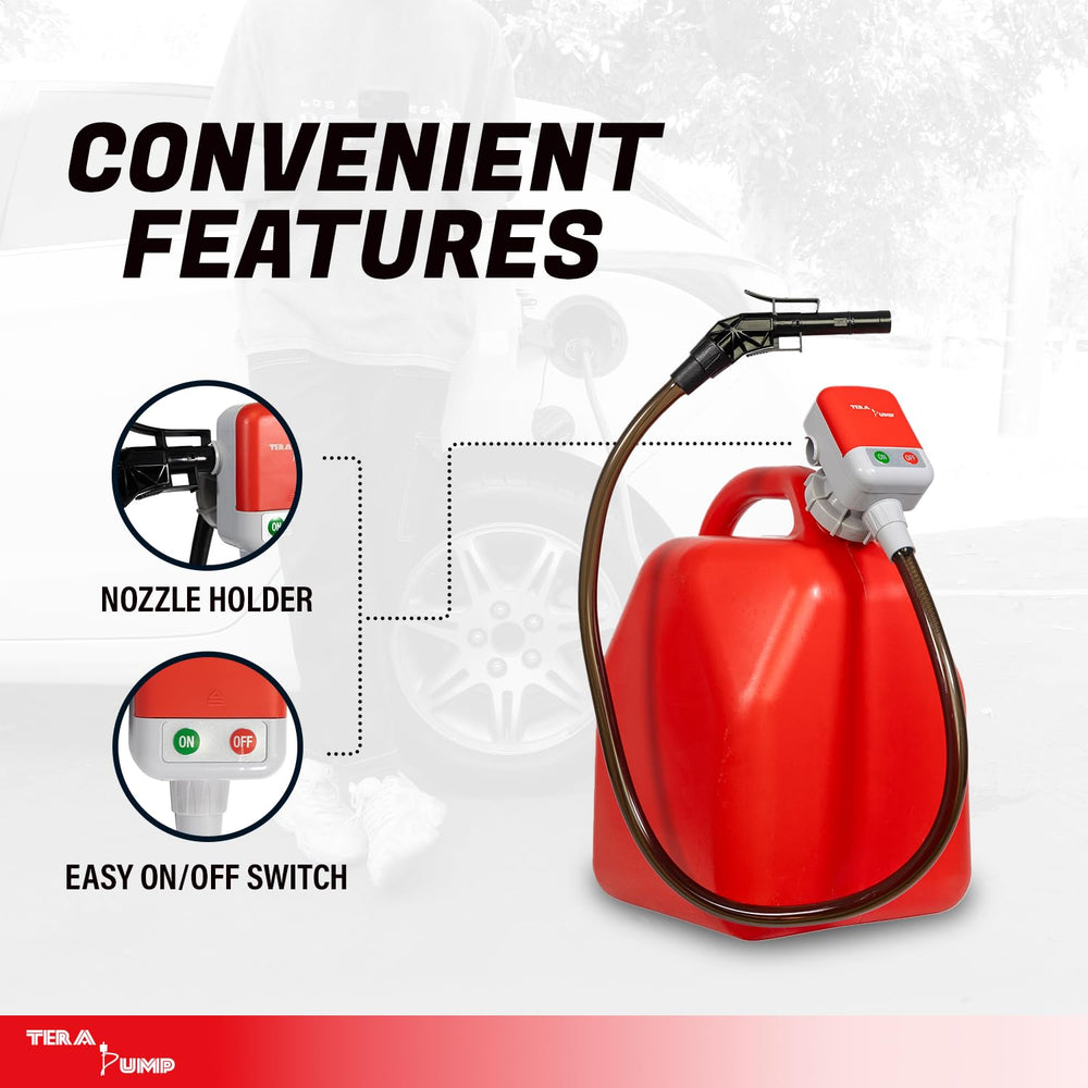 TERA PUMP 5th Gen battery-ready design works with AA batteries.