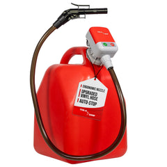 TERA PUMP 5th Gen TRFA01 with 39.4-inch vinyl discharge hose for easy reach and protection.