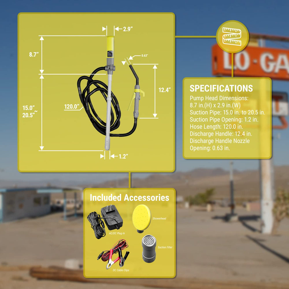 TERA PUMP included accessories: water flow head and suction filter for clean transfers