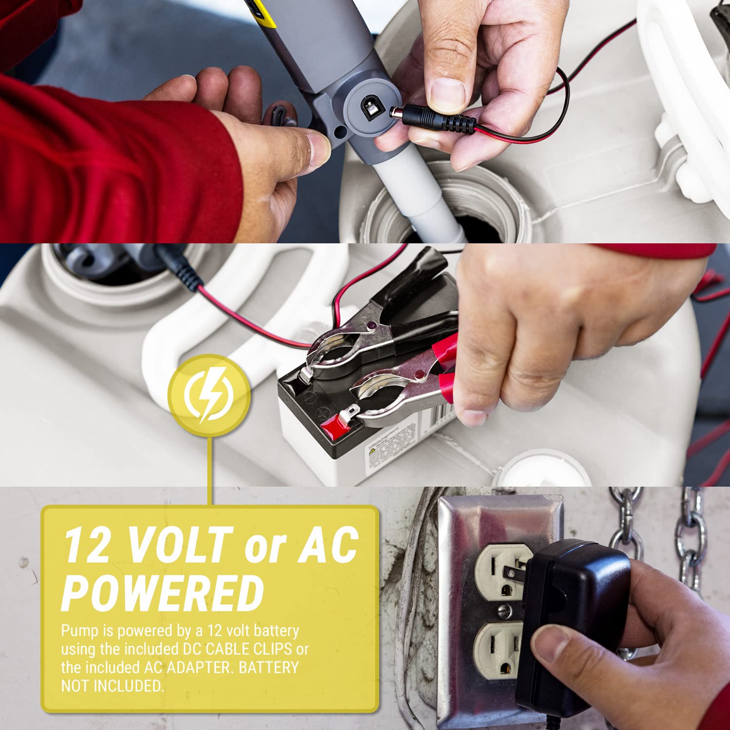 TERA PUMP DC inverter clips enable battery-powered operation on the go