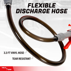 TERA PUMP discharge hose 39-in reach for distant transfers.