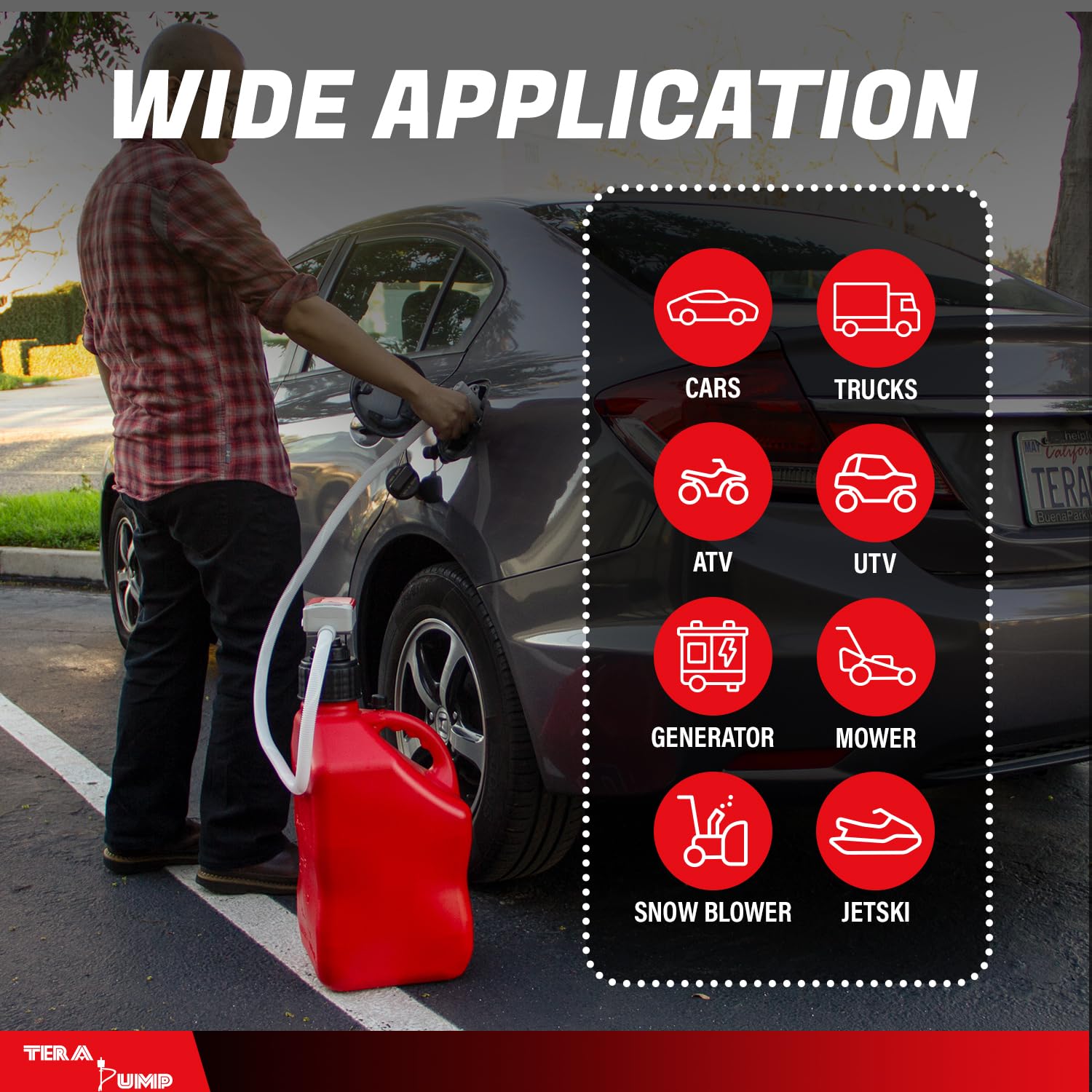 TERA PUMP four-AA battery compartment supports quick emergency operation.