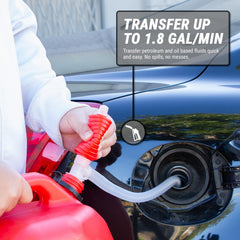 TERA PUMP gasoline transfer for quick, spill-conscious fuel moves.