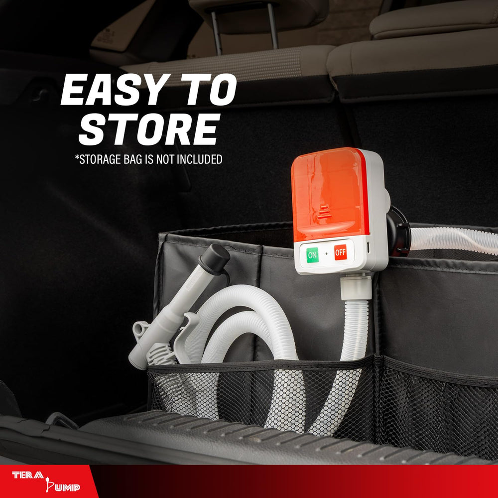 TERA PUMP nozzle holder keeps workspace tidy after transfers.
