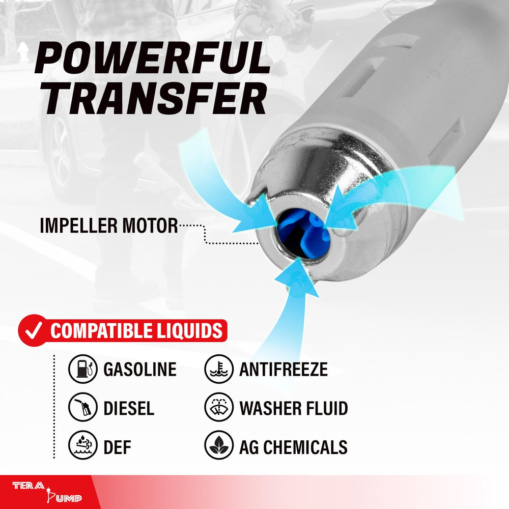 TERA PUMP swivel nut nozzle prevents hose tangling with 360-degree rotation.