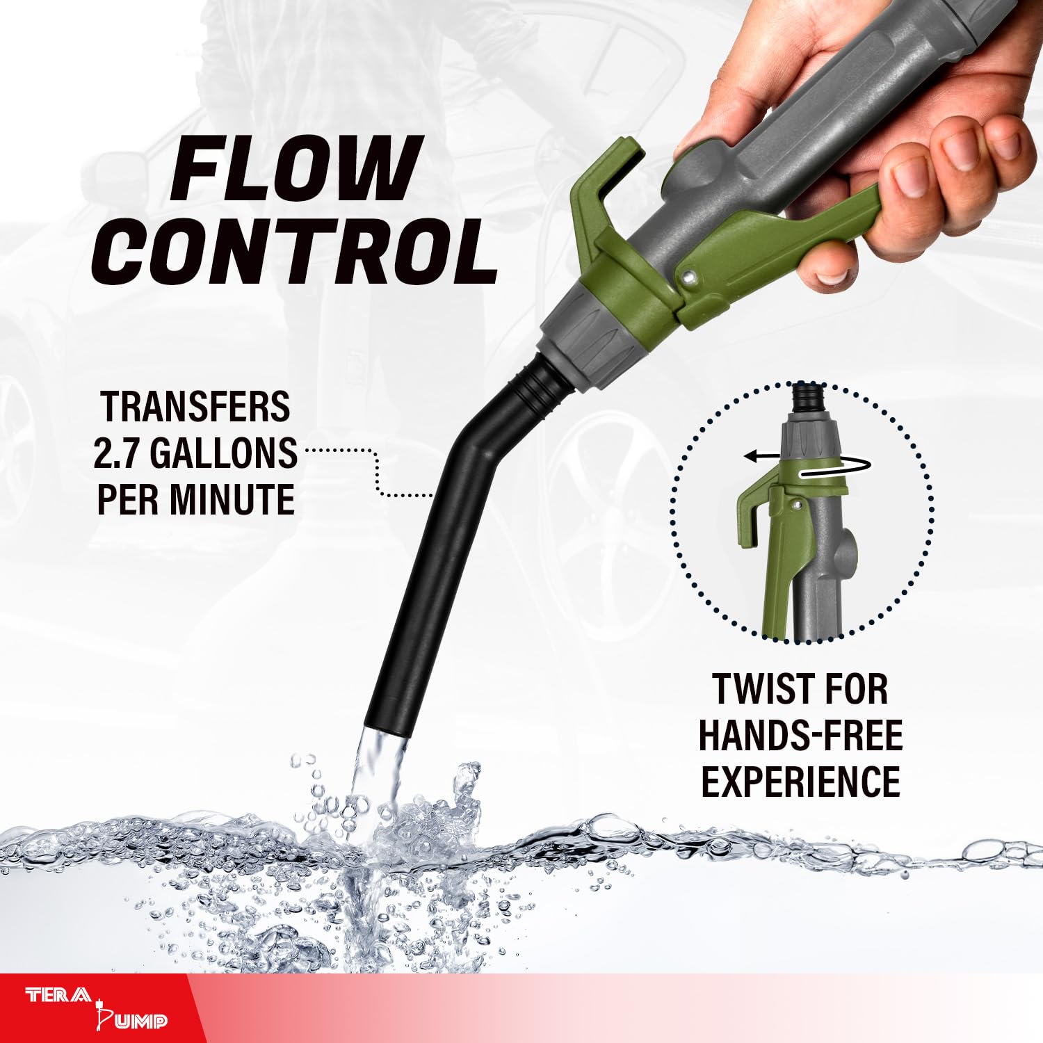 TERA PUMP telescopic tube extended to reach large containers