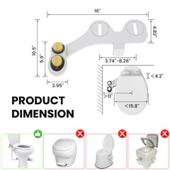 Terapaton RV Bidet dual nozzles offer front and rear wash options