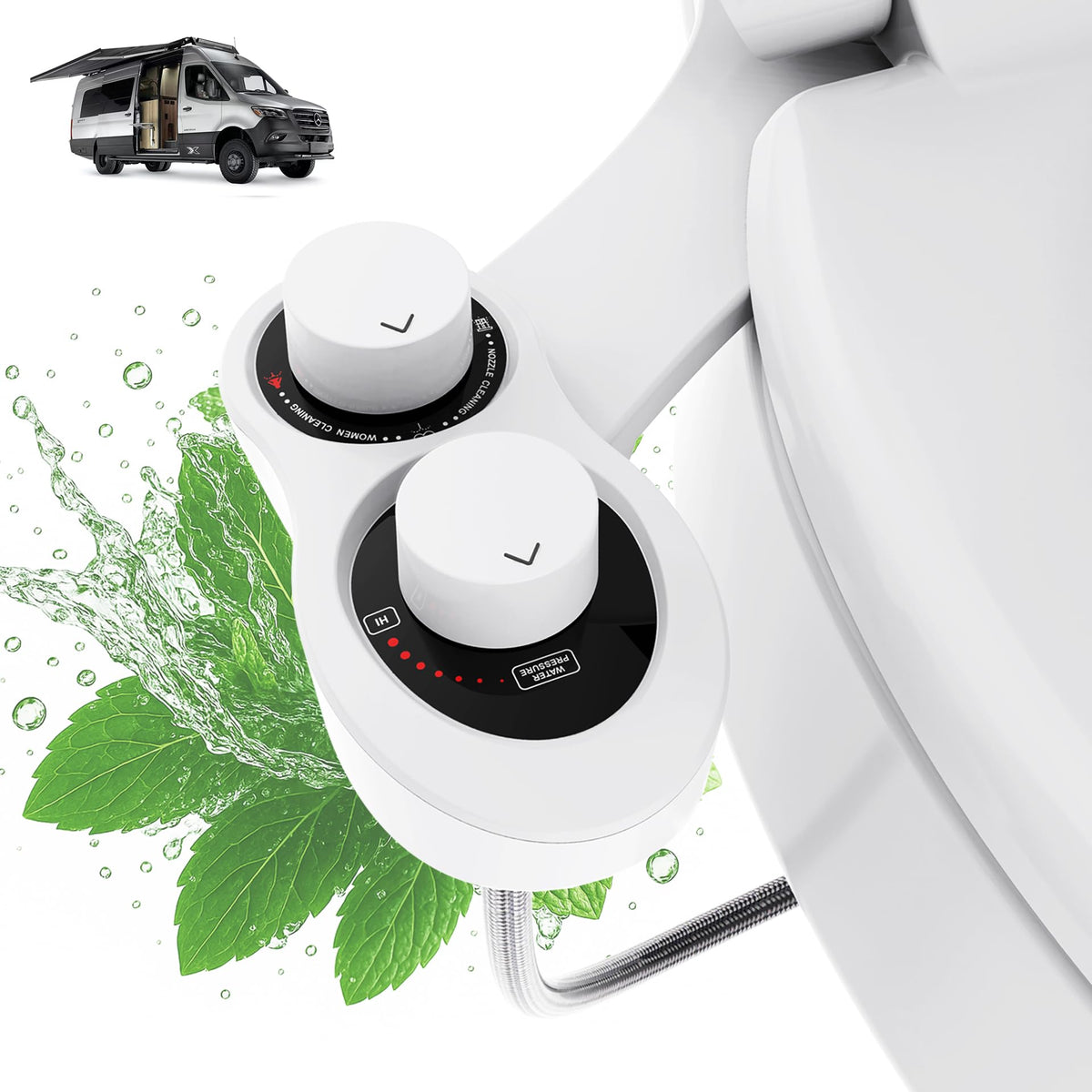 Terapaton RV Bidet with narrow-fit design for compact camper toilets