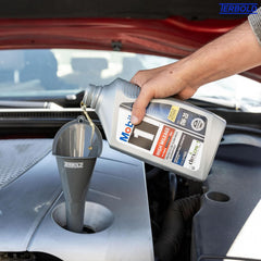 Terbold oil funnel 11-inch long reaches tight engine bays for clean fluid transfer