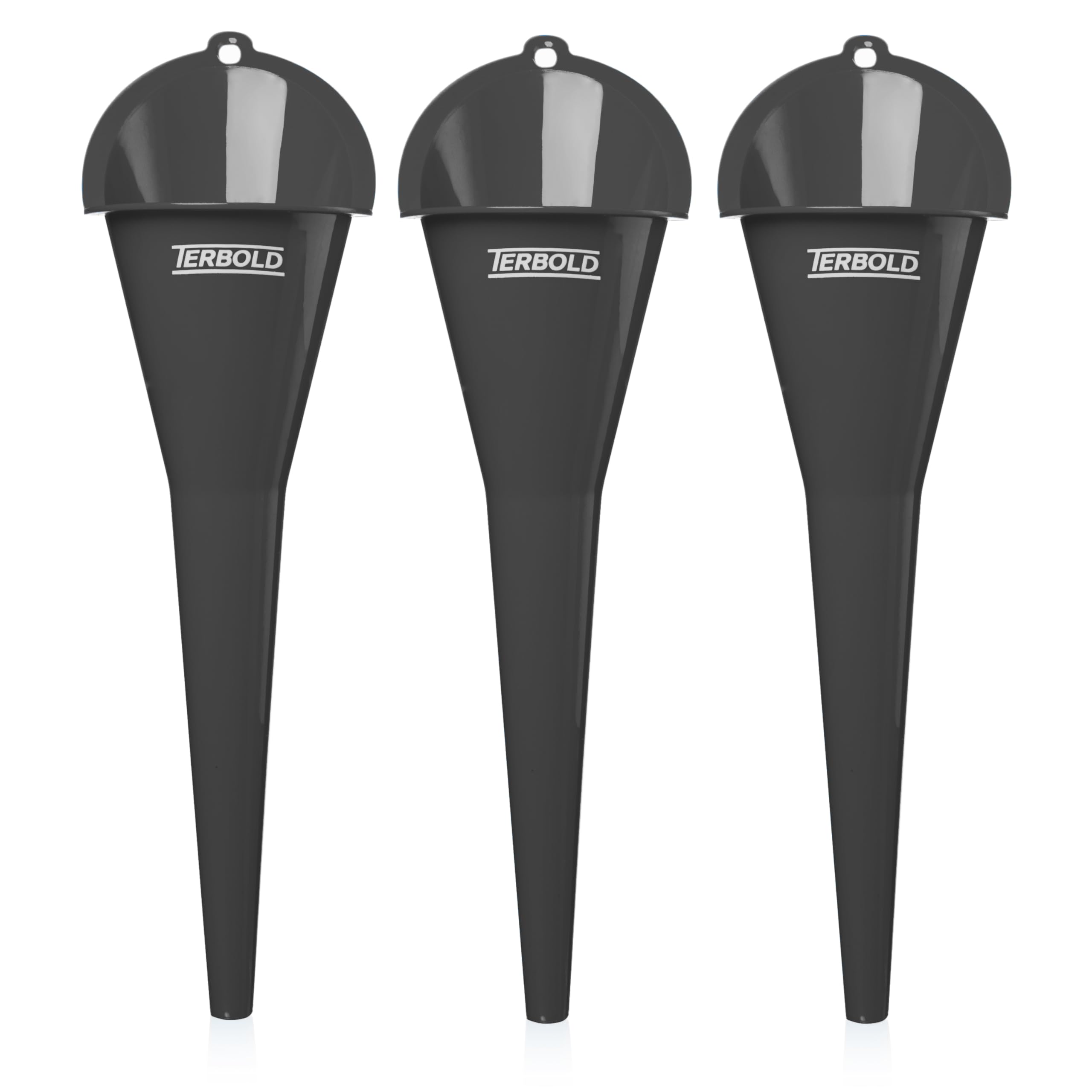 Terbold oil funnel 3-pack nesting keeps fluids organized for quick automotive oil changes