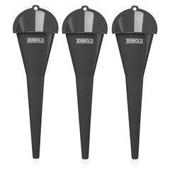 Terbold oil funnel 3-pack nesting keeps fluids organized for quick automotive oil changes