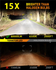 Termitor 9007 HB5 low beam illumination on nighttime roads