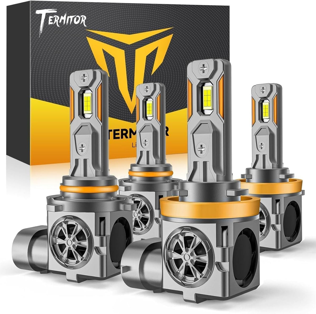Termitor H11 H9 mini-design bulbs show compact fit for quick, tool-free upgrades