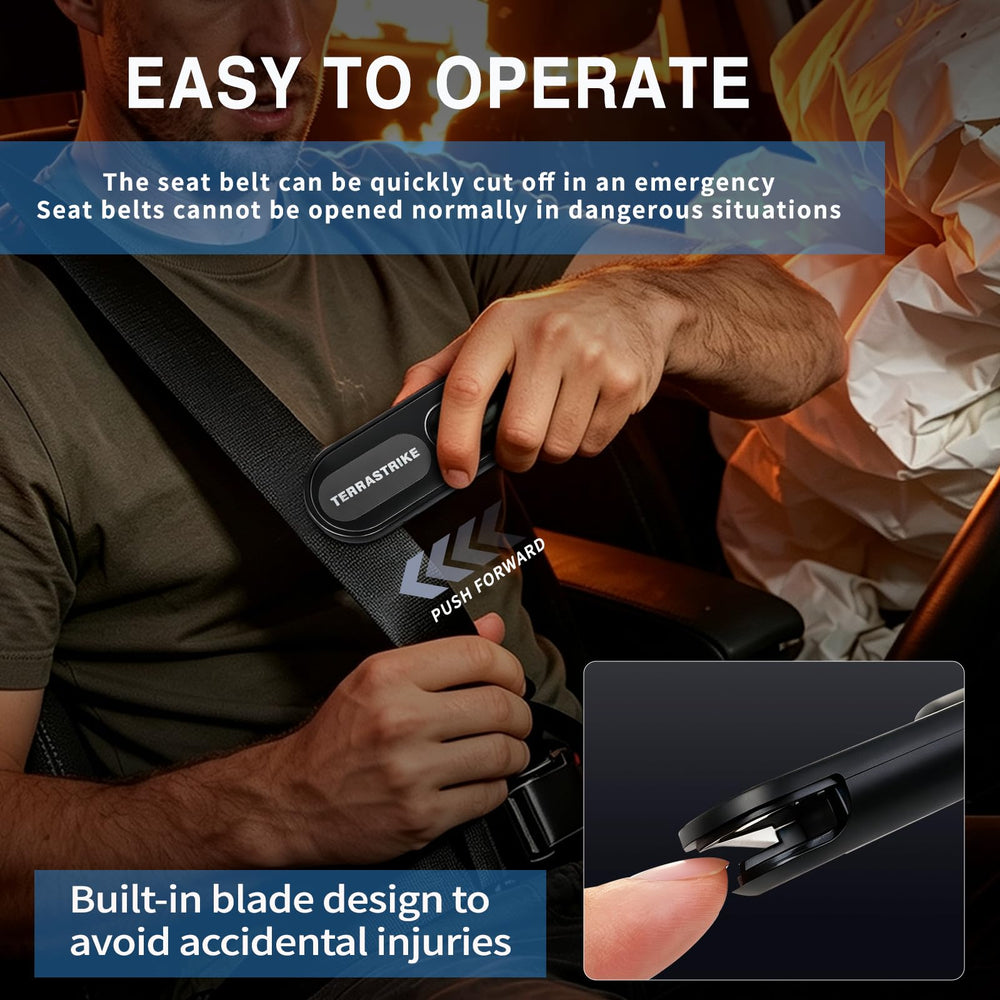 TERRASTRIKE stored in glovebox for immediate access during vehicle emergencies