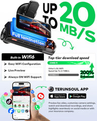 TERUNSOUL mounted unit screen displaying playback and settings benefit