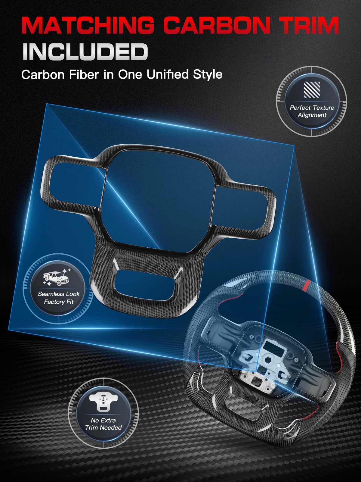 TESFEEL premium Nappa leather with D-shaped grip for F-150