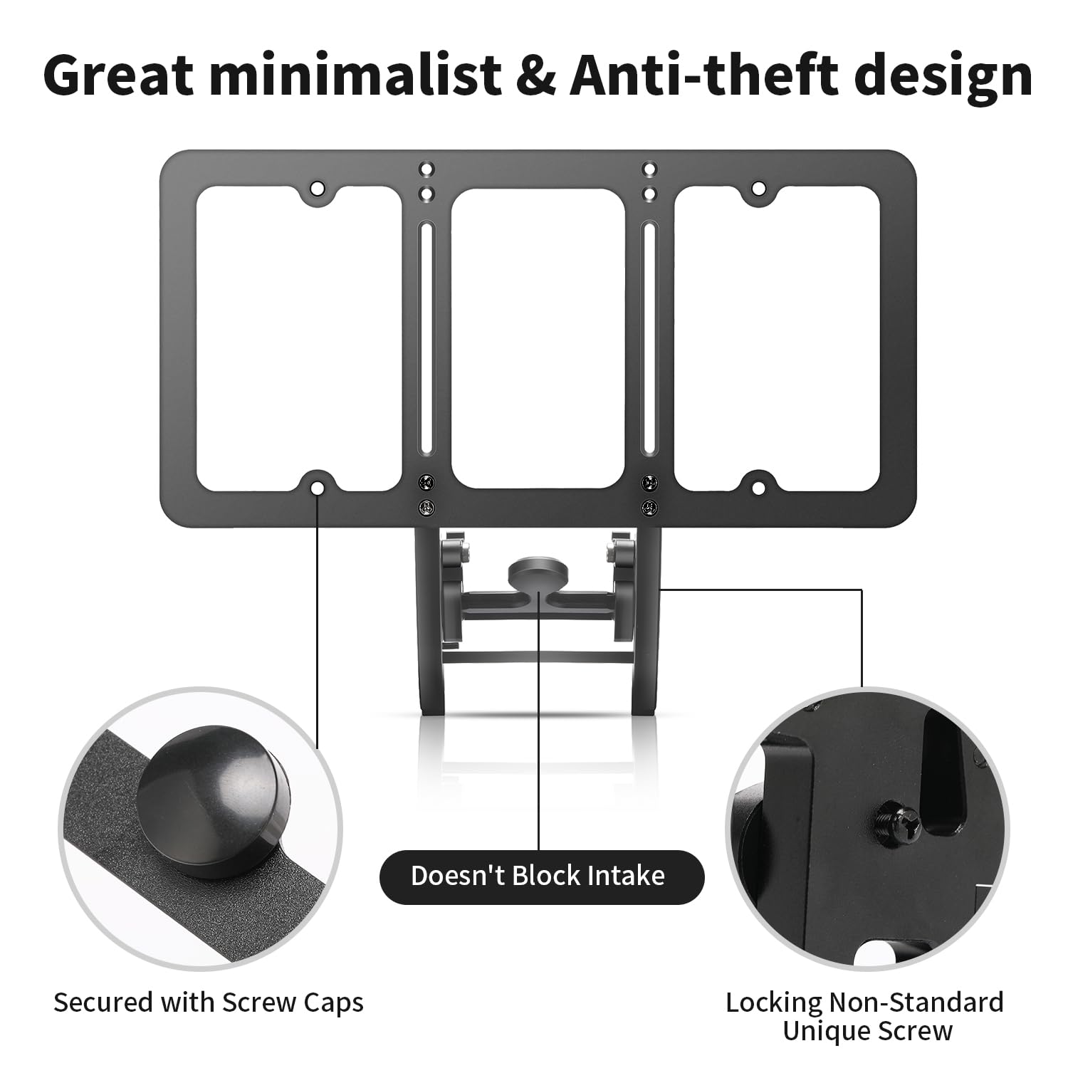 TesFram no-drill assembly for clean, tool-free mounting