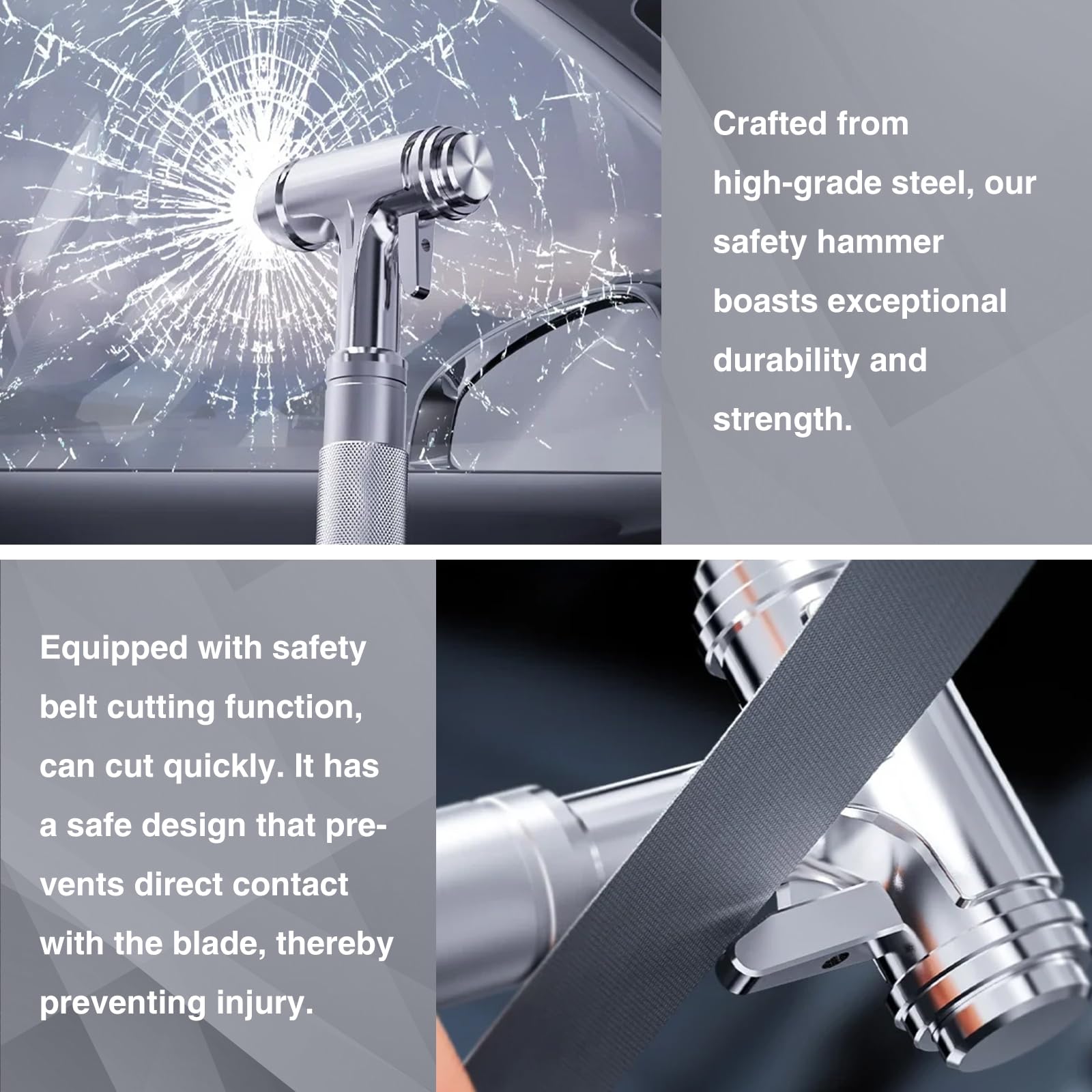 Tesheer 3-in-1 design diagram shows multifunction safety tool.