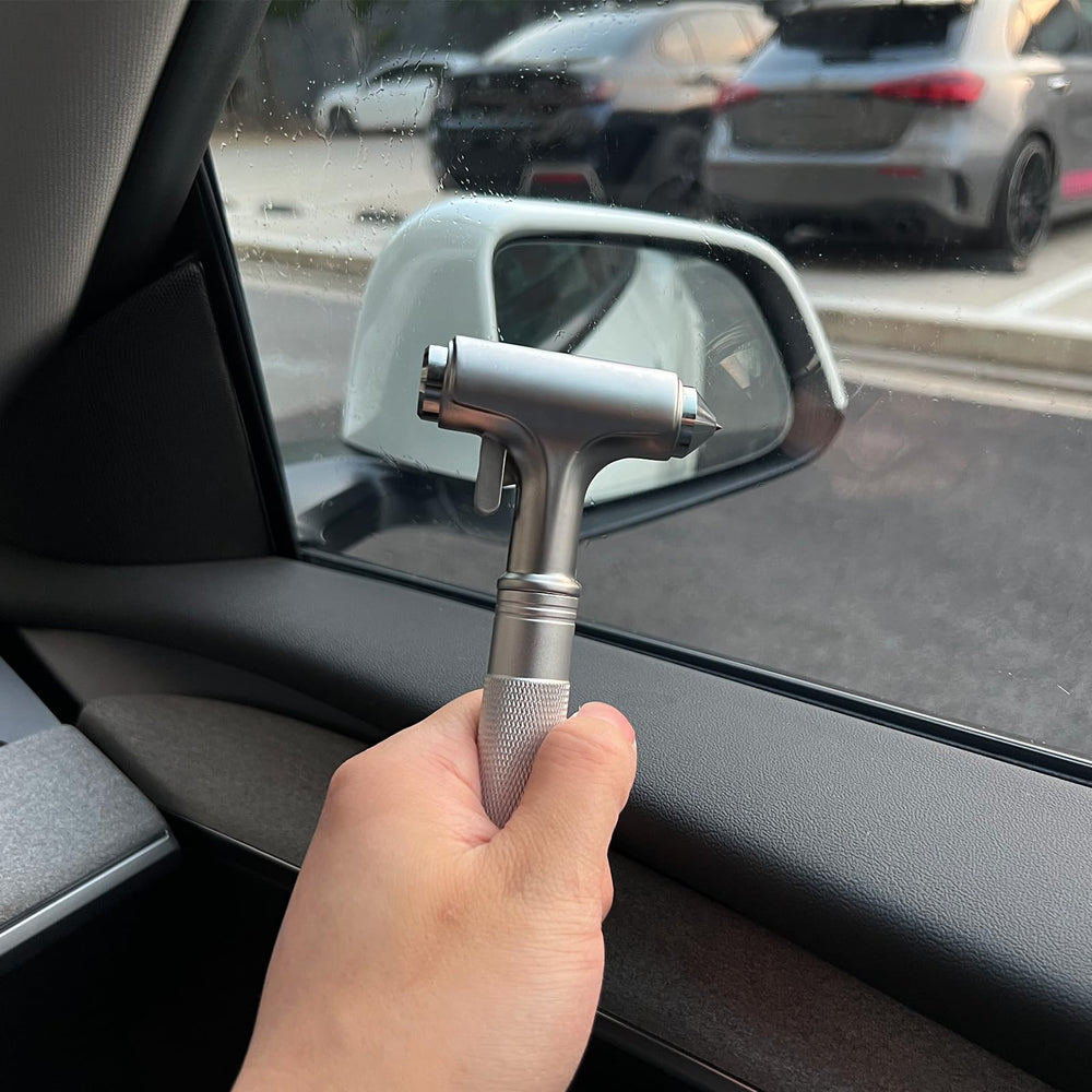 Tesheer metal window breaker tool for emergency rescue.